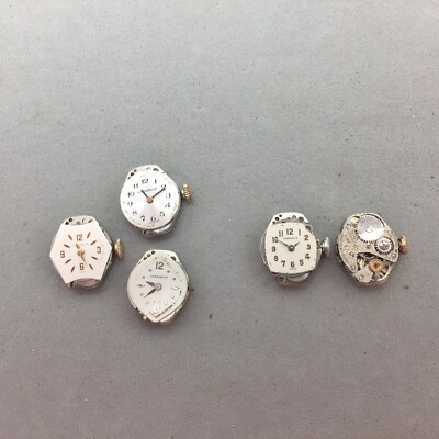 Vintage Caravelle Watch Movement Parts or Repair 17 Jewel (3 ea) 7 Jewel (2 ea)