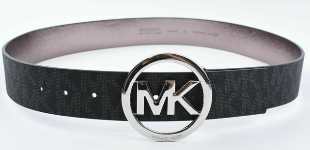 michael kors black belt gold buckle