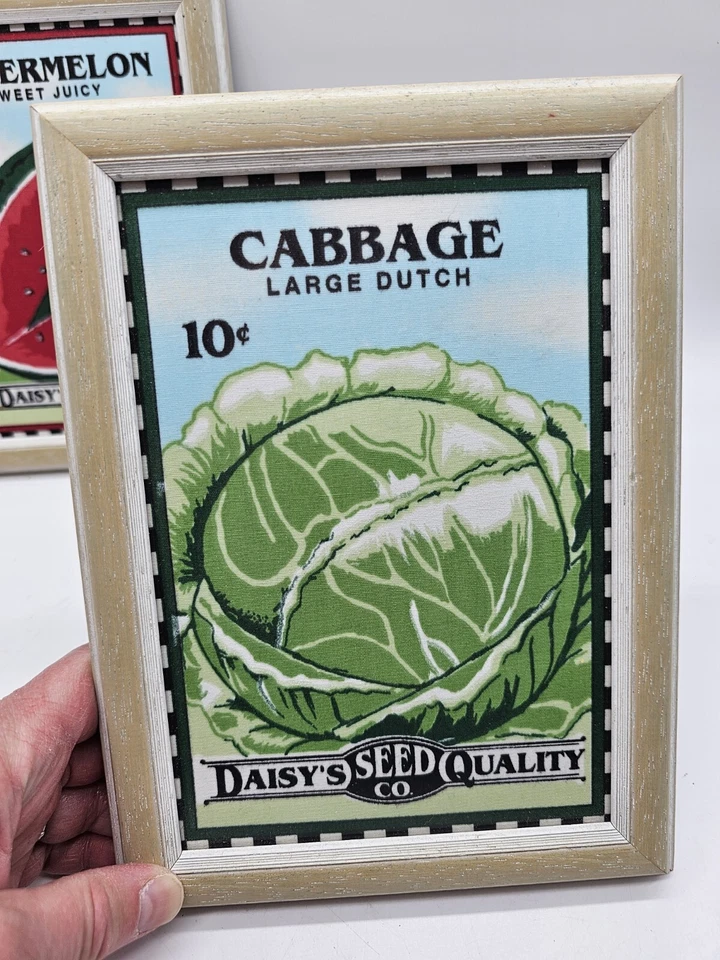 Lote de paquetes de semillas de granjero de madera colorida arte de pared sandía, zanahorias, sandía Foto 3 de 4