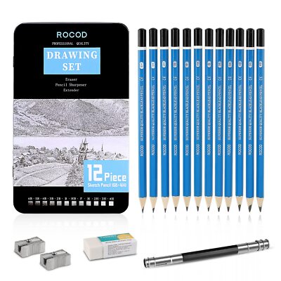 Professional Art Graphite Sketch Pencils 6B to 4H Range for Artist Beginner