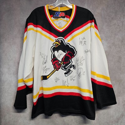 Autographed Vintage SP AHL Wilkes Barre Scranton Penguins Hockey Jersey Mens M
