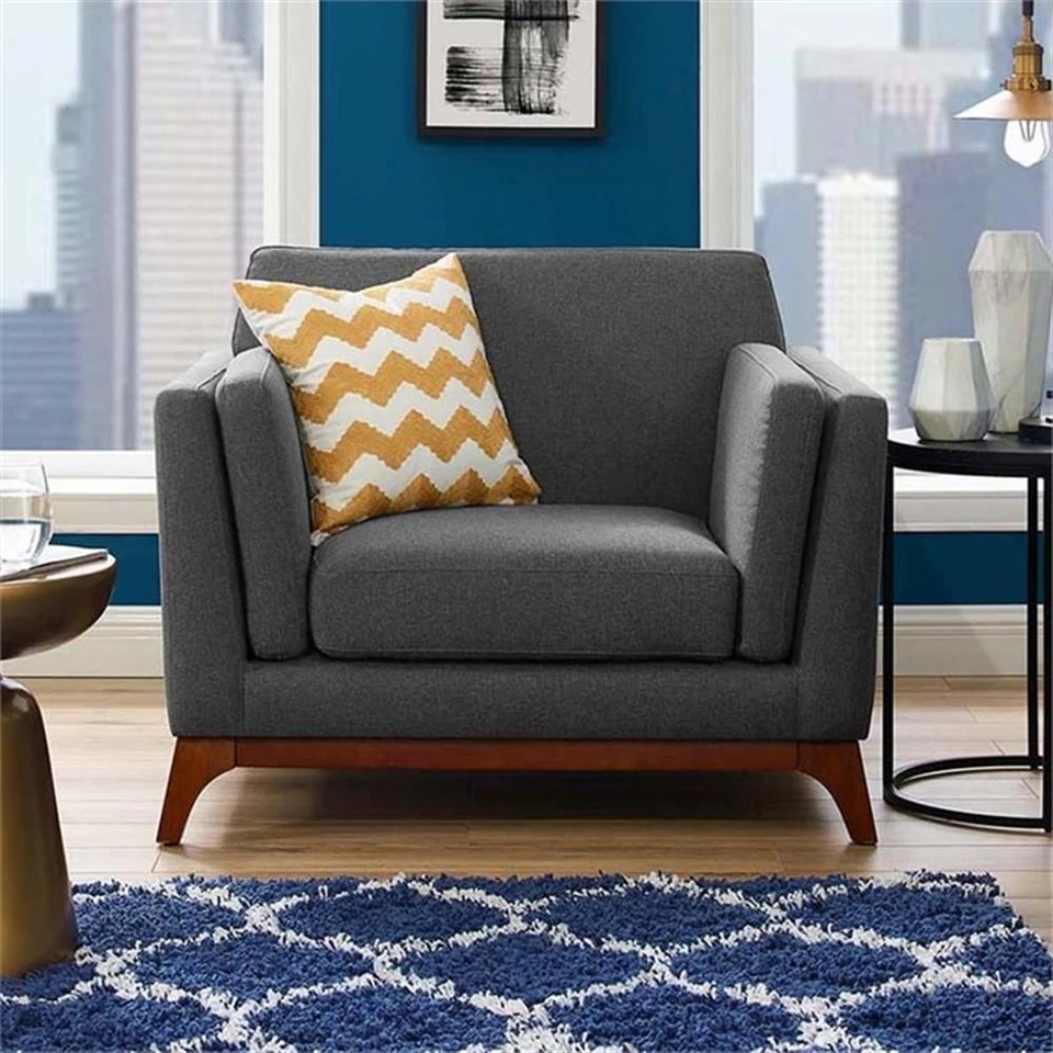 Silla Modway Chance moderna tapizada en tela gris Foto 2 de 4