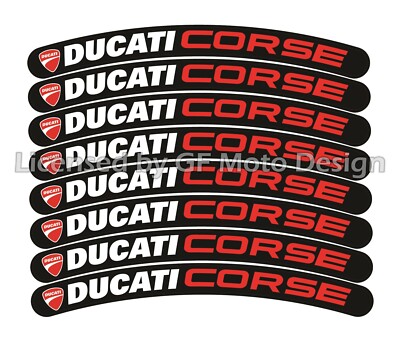 8X DUCATI CORSE Nuove Decalcomanie Ruota Cerchioni Adesivi Strisce Set 848 99... EUR 12,93 - IT - Foto 9