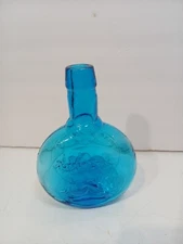 Vintage Blue Wheaton Glass The Early American- Turquosie Blue - Potter 1974- 7"