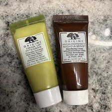 ORIGINS High-Potency Night-A-Mins resurfacing Cream  Avocado mask 15ml each