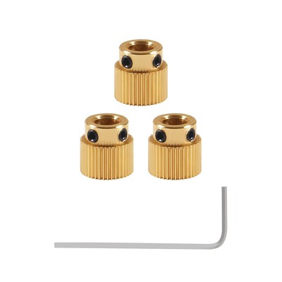 Aokin Brass Extruder Wheel Gear 40 Teeth Drive 3D Printer 3 Pcs 