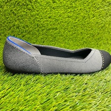 Rothy's The Flat Womens Size 8 Gray Black Casual Classic Slip On Ballet Flats
