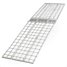 Black Widow 10' Folding Motorcycle Ramp for Pickup Truck, Arched 3 Pieces Silver
