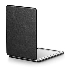 Compact Mirror, Classical PU Leather 1X/3X Magnification, 3.4"L x 2.4"W Black