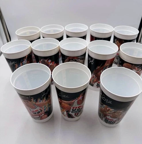 Vintage 1992 McDonald’s “Dream Team” USA Basketball Collector Cups – Set of 13