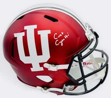 CURT CIGNETTI SIGNED INDIANA HOOSIERS FULL SIZE REP HELMET AUTOGRAPH BAS K23