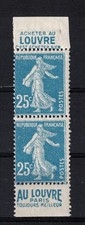 France Timbre Semeuse Paire Verticale de Carnet  N° 140 ** / MNH  - scans R / V