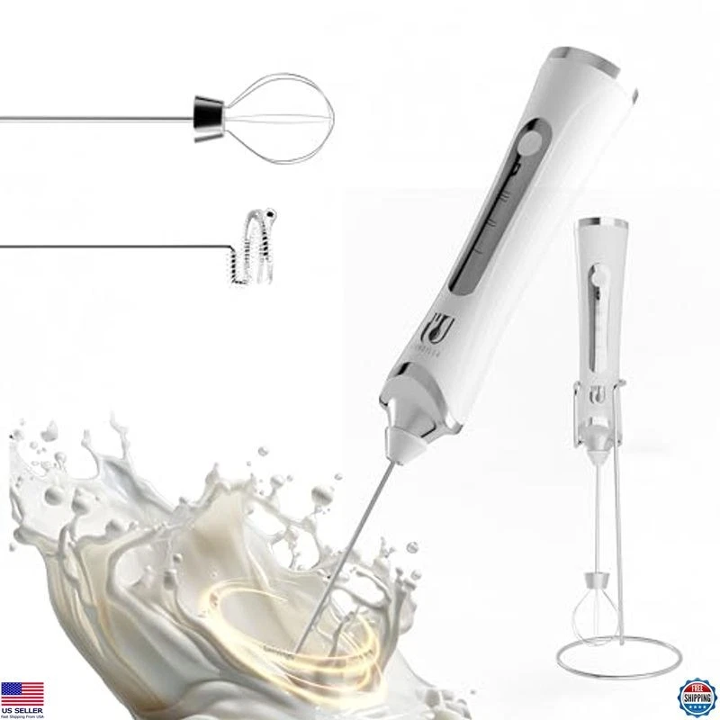 Rechargeable Handheld Milk Frother - Electric Foam Maker for Coffee & Lattes