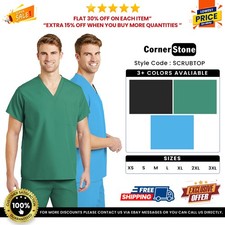 CornerStone SCRUBTOP Men's Unisex V neck Scrub Top T-Shirt