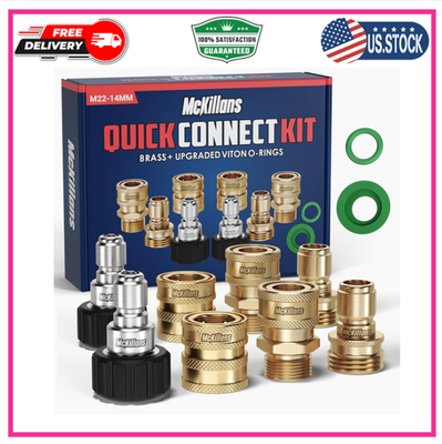 #ad #ad McKillans® Pressure Washer Quick Connect Kit M22 14mm to 3 8quot; Male Female Quick $55.57