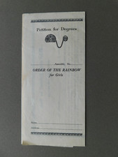 Petition for Degrees - Order of the Rainbow for Girls - not filled out Form