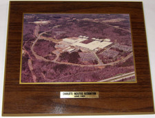 VINTAGE 1983 AERIAL PHOTO IBM CHARLOTTE, UNIVERSITY RESEARCH PARK! WOODEN PLAQUE