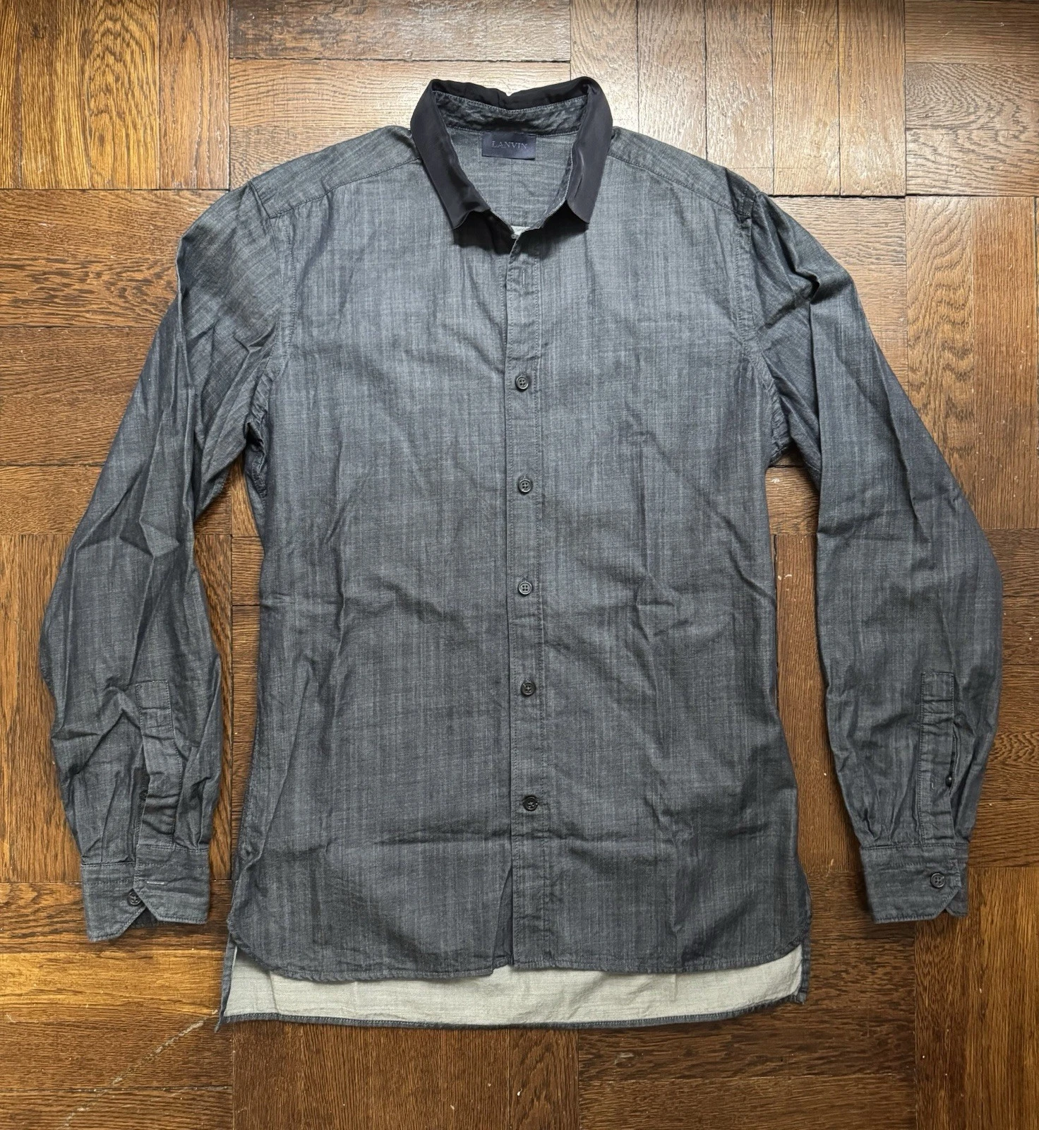 Lanvin — Men’s Lanvin Denim / Chambray Button Shirt - Long Sleeve Casual Dress Shirt $850