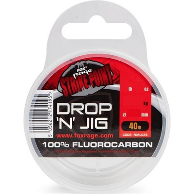 Fox Rage Strike Point Drop N Jig 40m Fluorocarbon 0,18mm - 0,40mm Fluro Vorfach