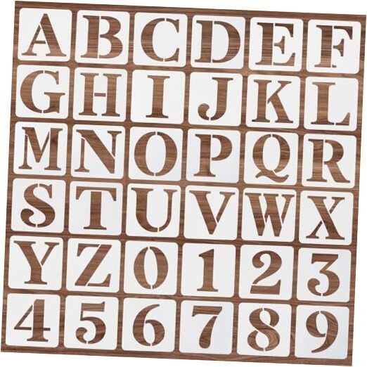 4 Inch 36 Pcs Letter and Number Stencils, Reusable Plastic Alphabet Spray 
