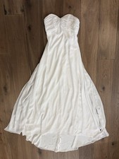 Elegant Davids Bridal Galina White A-Line Strapless/Strap  Wedding gown Size 2