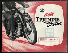 TRIUMPH TERRIER 150 Motorcycle Sales Brochure c1953/54