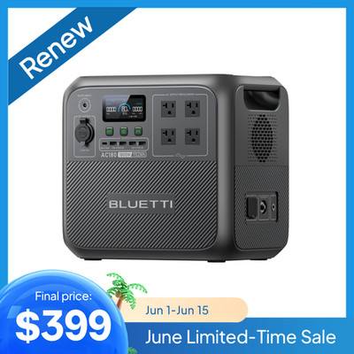 BLUETTI AC180 1800W 1152Wh Solar Portable Power Station LFP Battery for Camping