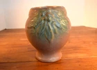 Vintage 7" 1930's Nelson Mccoy Ceramic Berries & Leaves Brown Matte Vase/Planter