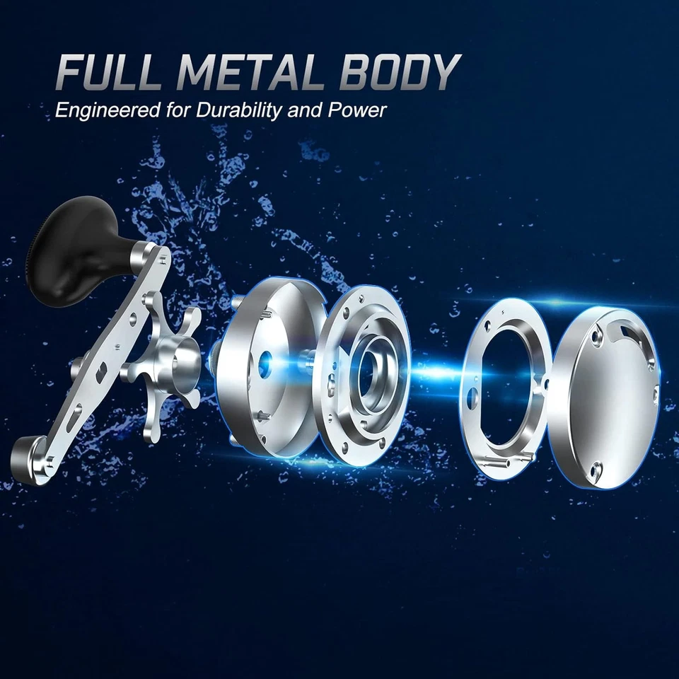 Carrete de pesca Chaos XS Baitcasting, cuerpo de metal reforzado carrete baitcaster redondo Foto 2 de 4