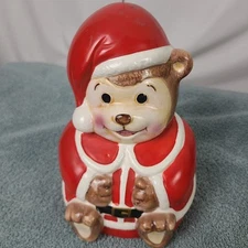 Vintage Artmark 7" Ceramic Santa Claus Bear Bank 1993