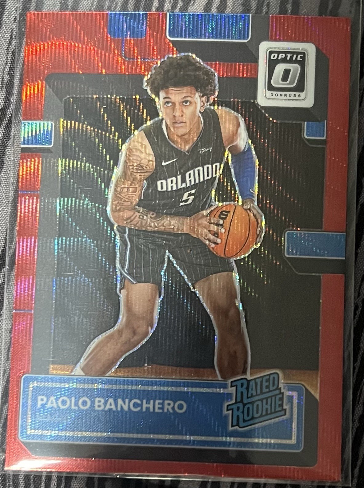 2022 Panini Donruss Optic Rated Rookie Red Wave Prizm #221 Paolo Banchero (RC)