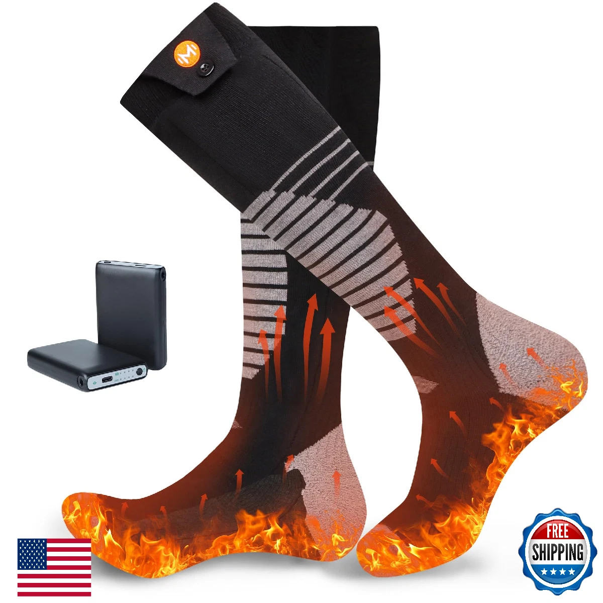 Heated Socks for Men Women, 6000mAh Battery Electric Heated Socks, Rechargeable