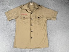 Vintage Boy Scouts of America Shirt Youth 14 Khaki Short Sleeve Uniform Official