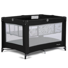 Zazzy Portable Playard with Bassinet in Black, Lightweight Packable and Easy Set