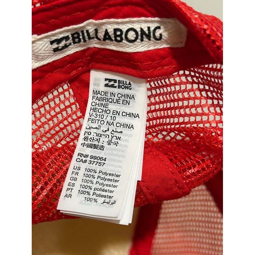 Billabong Hello Summer Trucker Hat Red White Mesh Snapback Surf Cap V-310/10 image 3