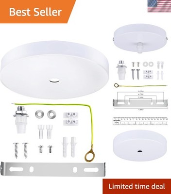 7'' White Ceiling Plate Light Kit Rewind Single Hole with Hardware,Ceiling Can...