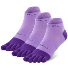 Toe Socks for Men Women Cool-max Running Socks 3 Pairs Athletic Breathable Fi...