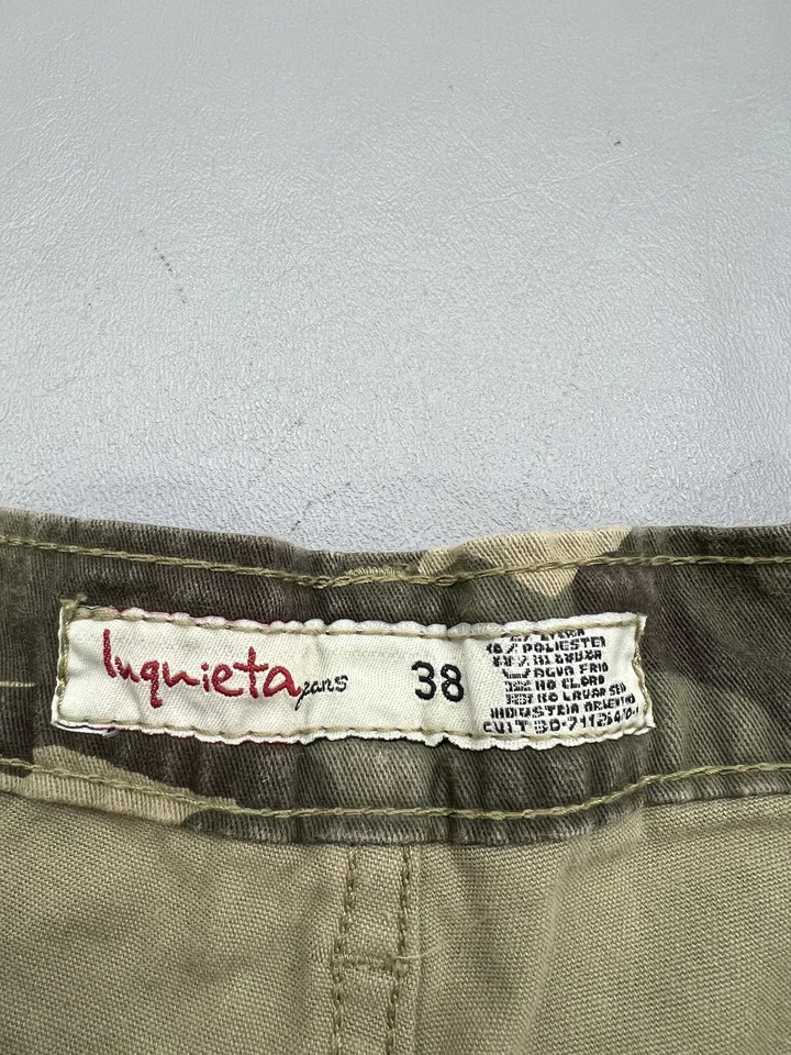 Pantalones Cortos Inquieta Jeans Mujer 38 Camuflaje Verde Deshilachado Corte Envejecido Foto 2 de 4