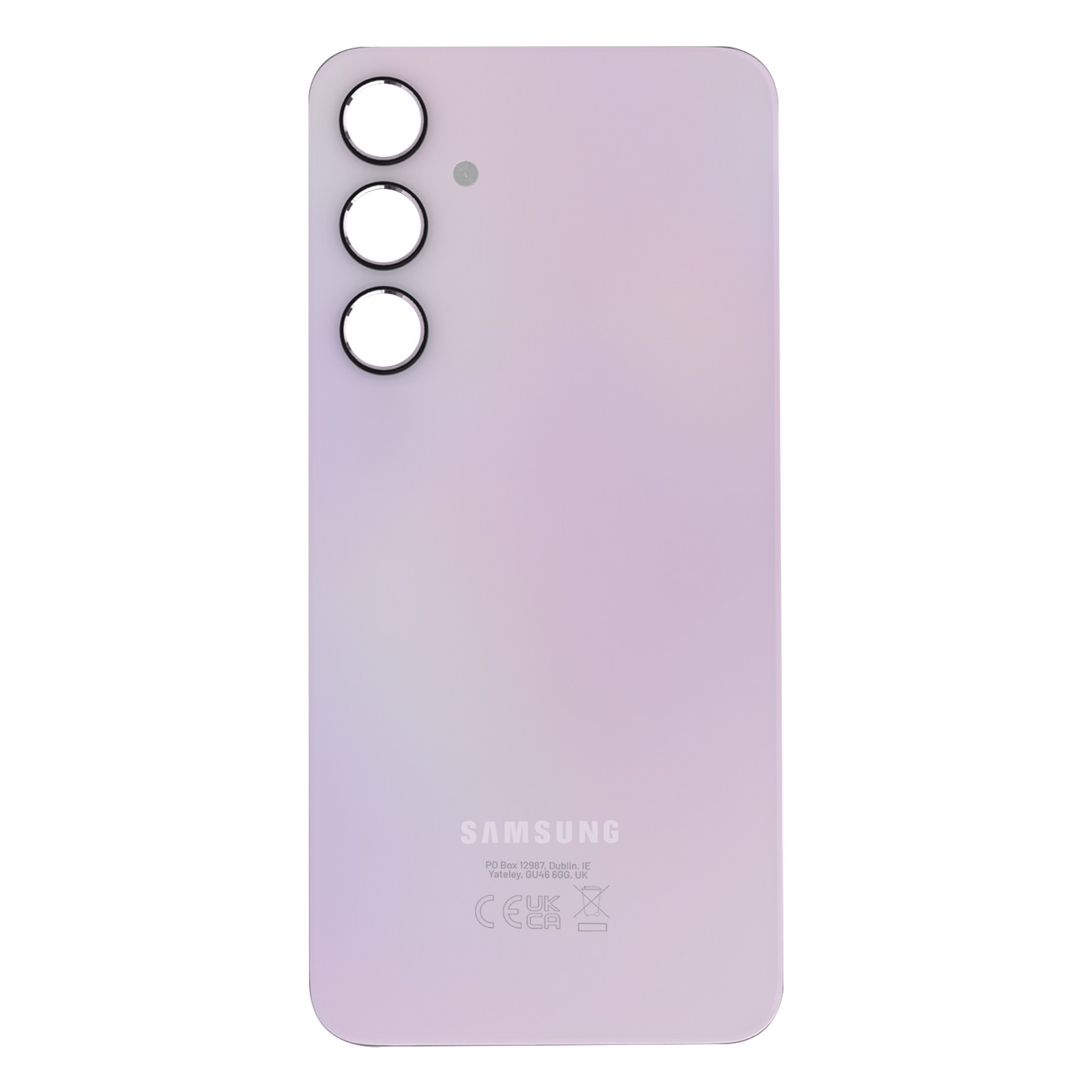 Réparer face arrière cassée Samsung Galaxy A35 avec la vitre Clappio violette