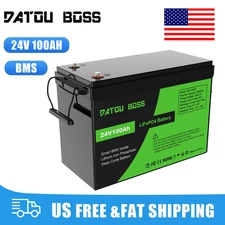 24V 100Ah Lifepo4 Lithium Battery 25.6V Deep Cycles Solar System RV Off-grid BMS