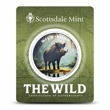 1 oz Scottsdale Colorized Silver The Wild Boar Round (Certi-Lock) 92.80 per troy oz
