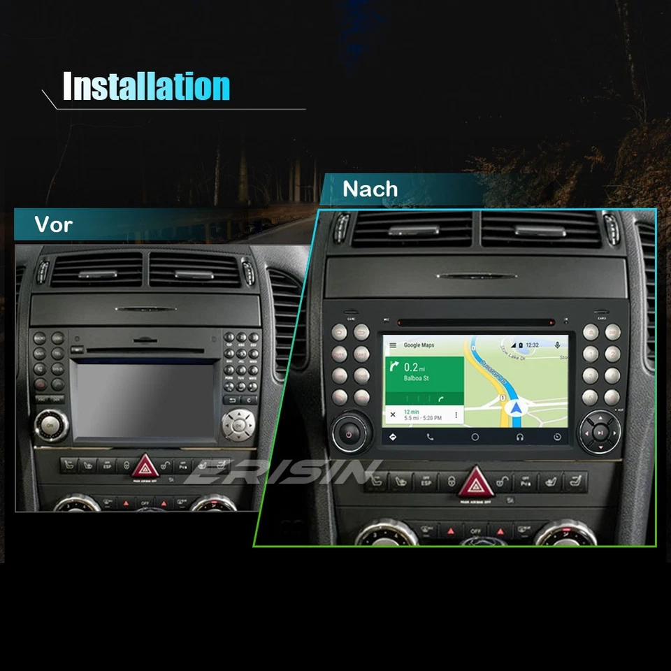 Android 14 Autoradio Mercedes SLK-Klasse R171 W171 Navi 64GB 8-Kern CarPlay DAB+ - Bild 3 von 4