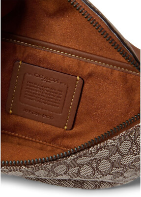 【関税込】 カーソンベルトバッグ - チャコール Coach Cocoa/Burnished Amber Micro Signature Jacquard Charter