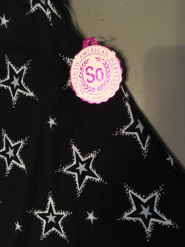 SO Hankerchief Hem Dress Girls Sz L (12) Black And White Stars - Picture 2 of 5