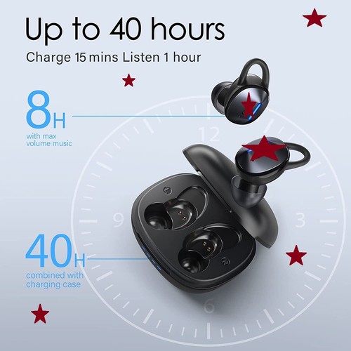 Drahtlose Bluetooth 5.3 Ohrhörer IPX8 Bass Stereo Surround Dual Mikrofon 40 Stunden Spielzeit - Bild 4 von 5