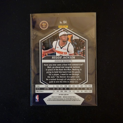 2023-24 Mosaic #164 Reggie Jackson Reactive Yellow Prizm Nuggets L37 - Picture 2 of 2