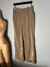 Good American Wide Leg Track Pant Sz 3/L High Rise Drawstring Zipped Ankle