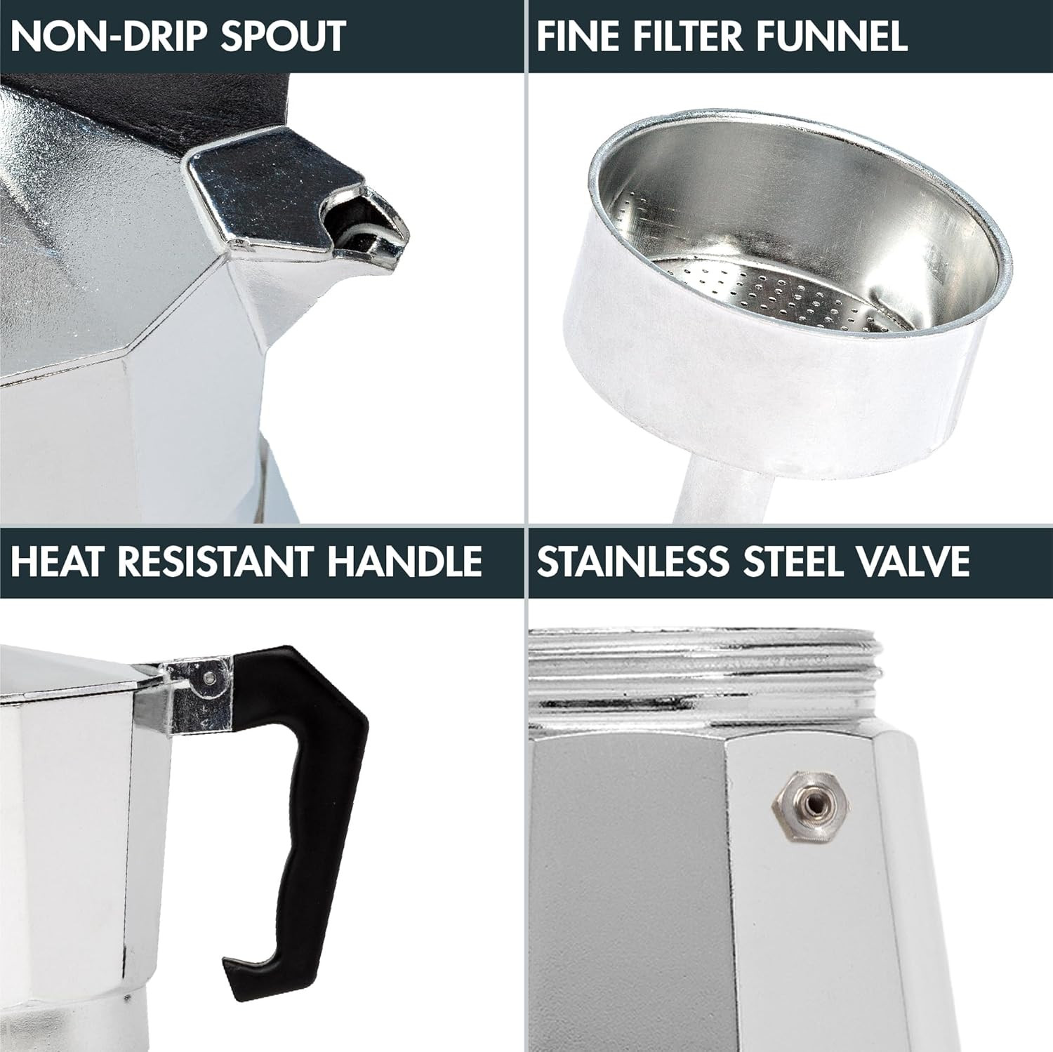 Primula Classic Stovetop Espresso and Coffee Maker, Moka Pot for Italian and Cub