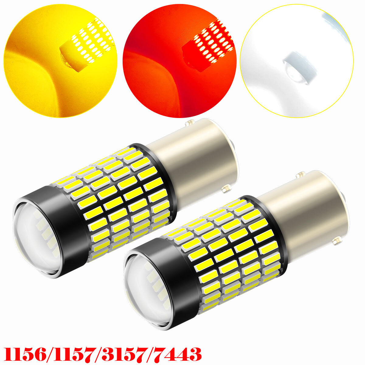 AUXITO 1156 LED Reverse Light Canbus Backup Bulb 6000K White Parking DRL Lamp M