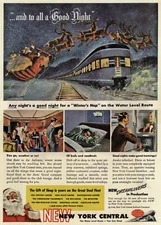 New York Central Railroad Streamlined Train Santa Christmas Magazine Ad PHOTO